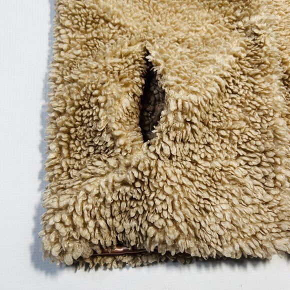 Abercrombie Kids Tan Brown Sherpa Teddy Coat - Size 15/16 - Picture 9 of 11